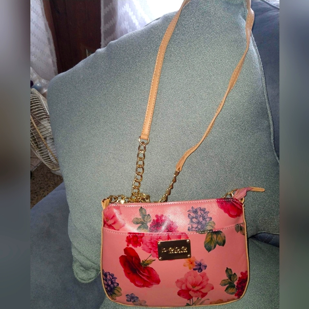 Brand New Pink With Floral  Bebe Purse